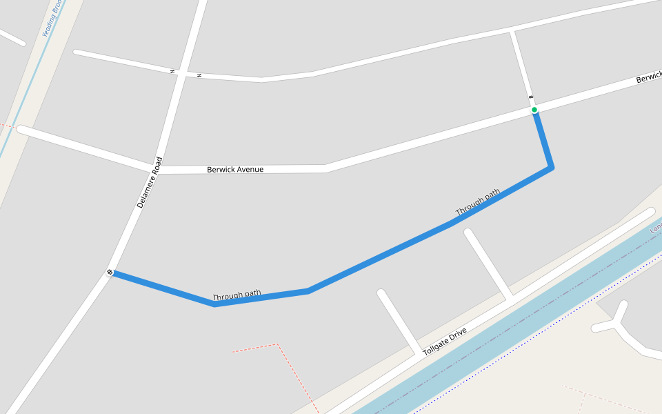 Through path walking route map in Hayes