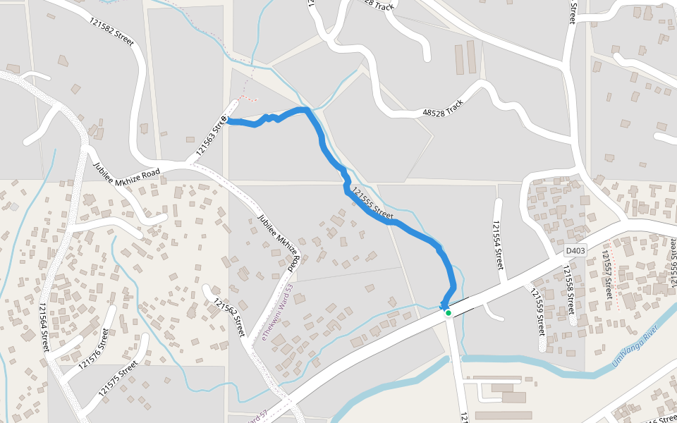 121555 Street walking route map in Amaoti