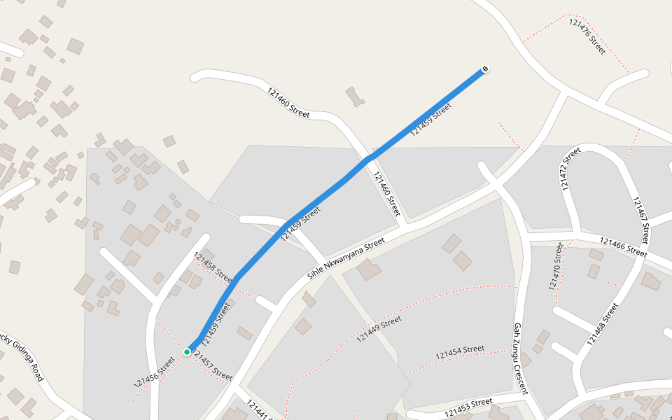 121459 Street walking route map in Amaoti