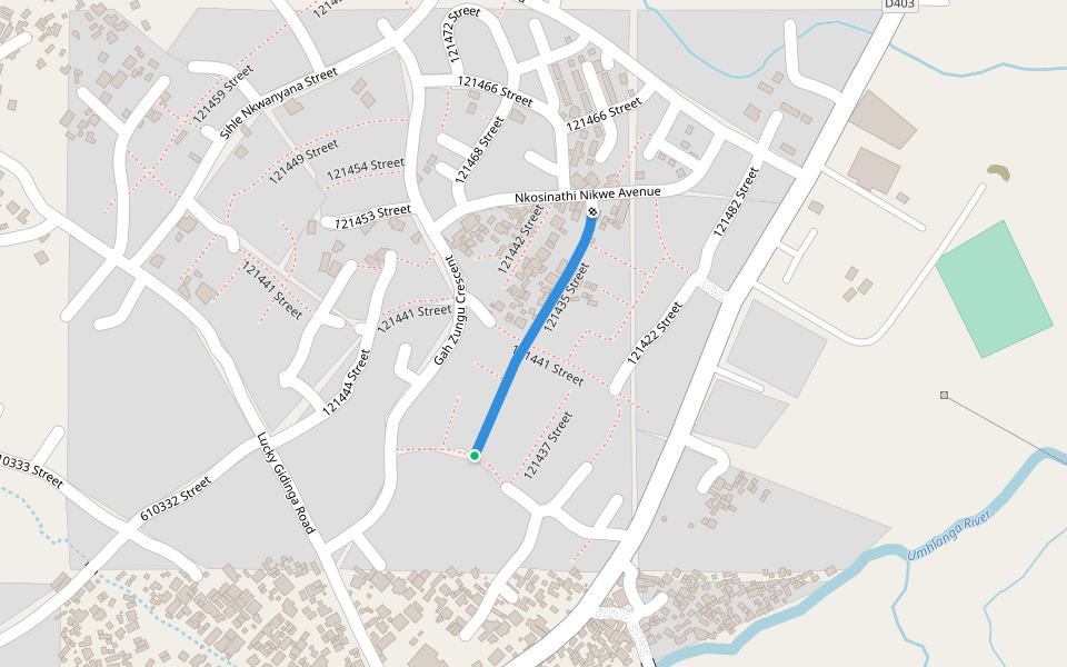121435 Street walking route map in Amaoti