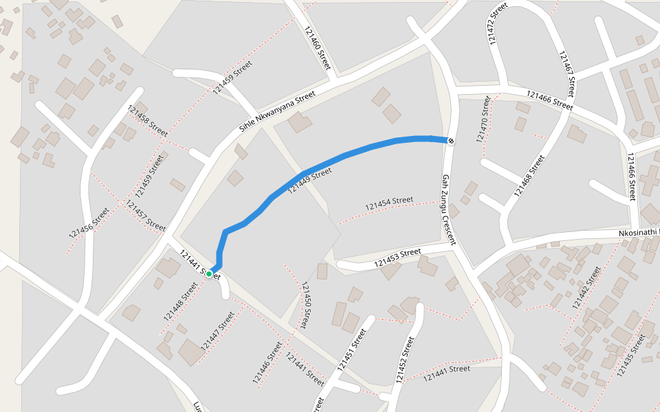 121449 Street walking route map in Amaoti