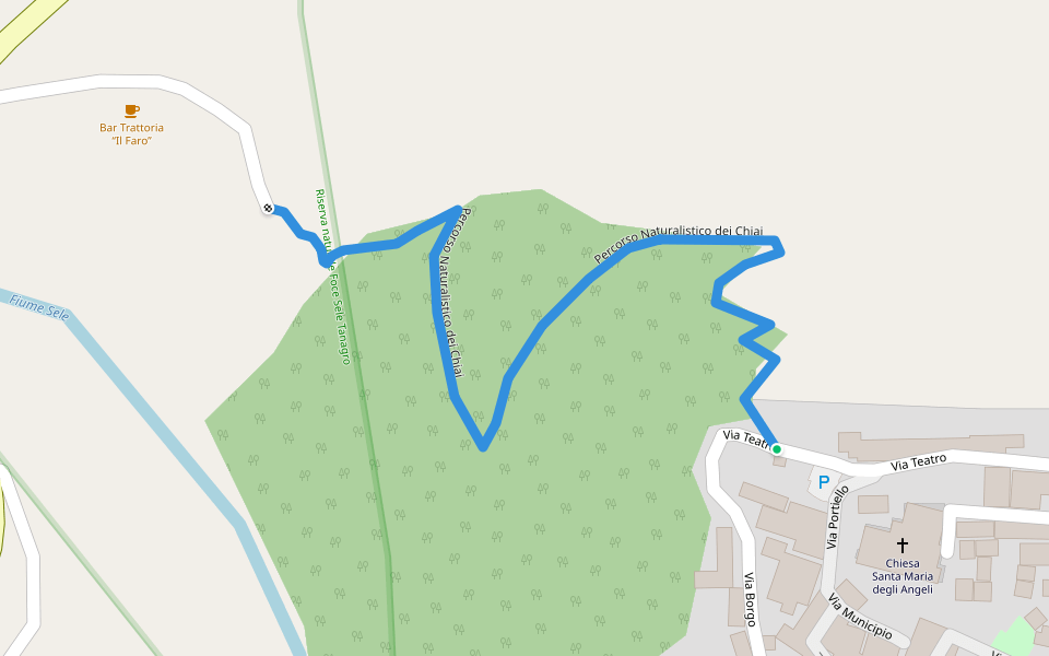 Percorso Naturalistico dei Chiai walking route map in Contursi Terme