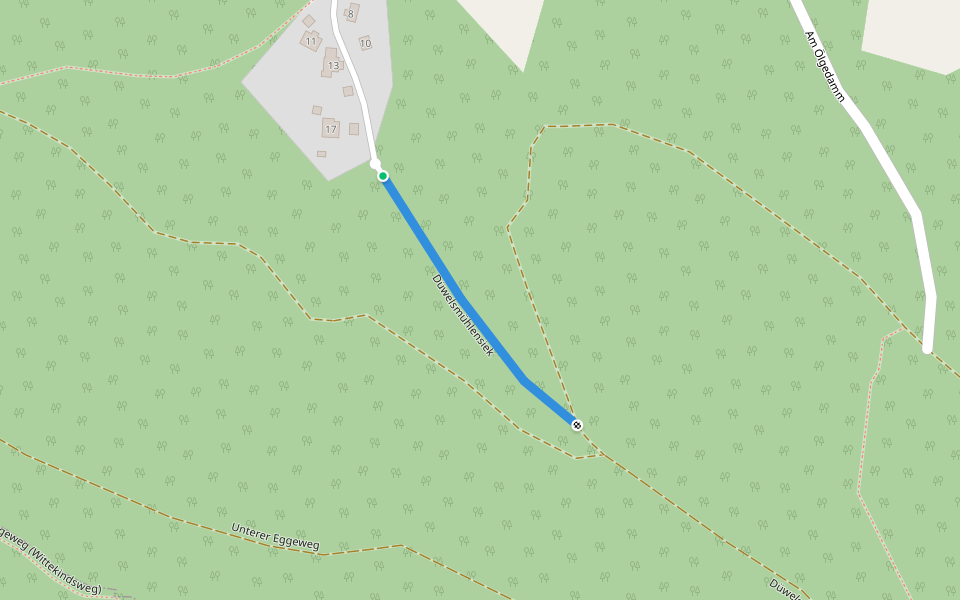 Düwelsmühlensiek walking route map in Lübbecke