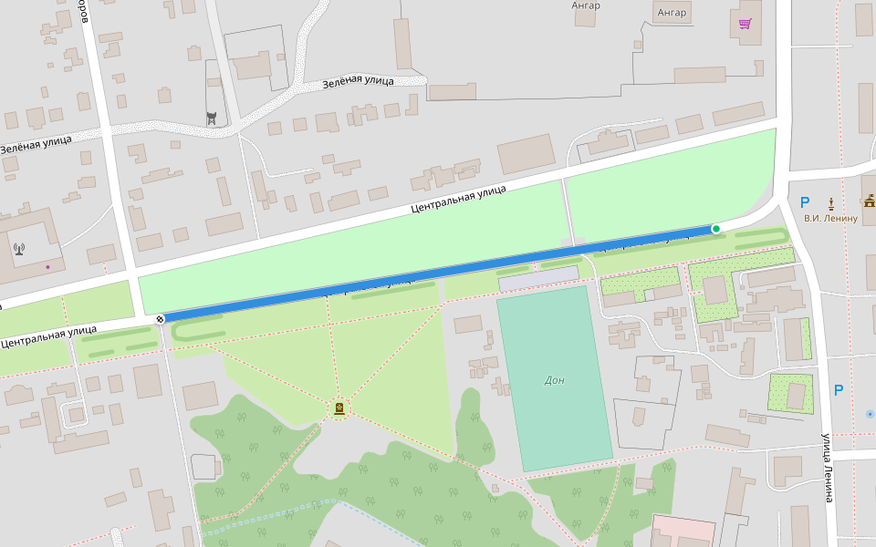 Центральная улица walking route map in Miloslavskoye