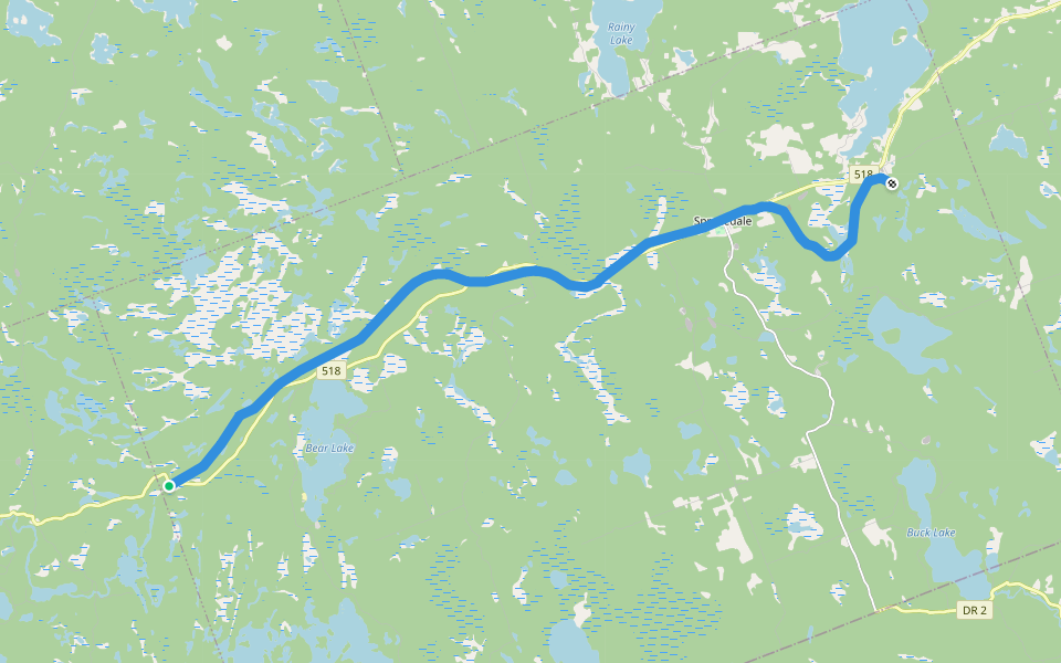 Park to Park Trail walking route map in Sprucedale