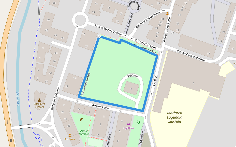Arrizuriaga parkea walking route map in Bergara