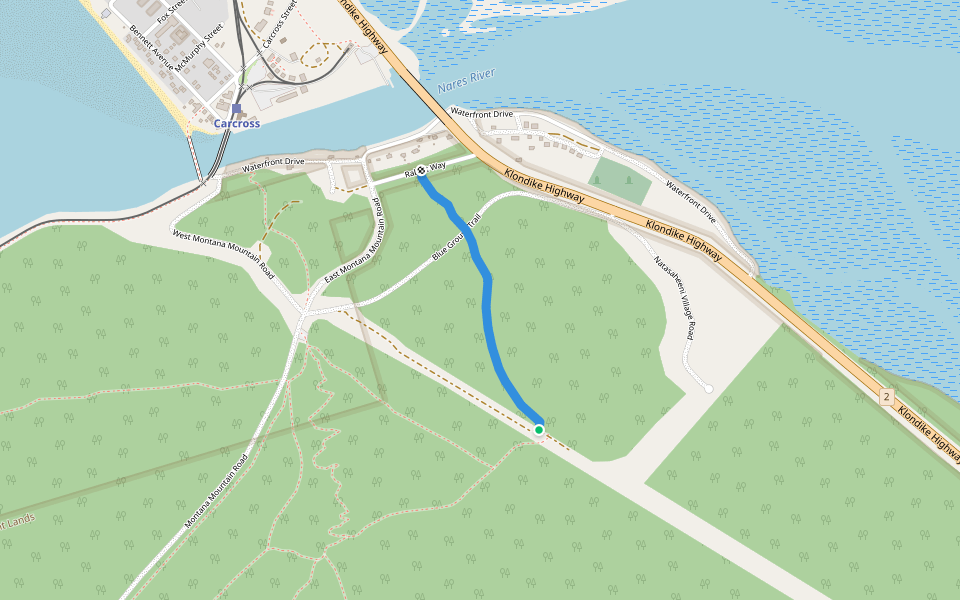 Rabbit walking route map in Carcross