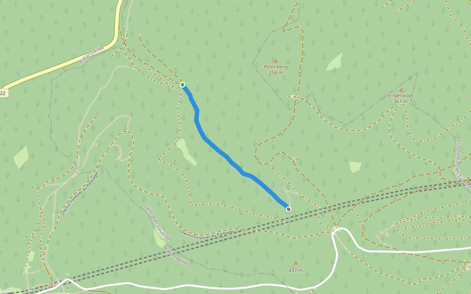 Sentier vers Oberhof walking route map in Saint-Jean-Saverne