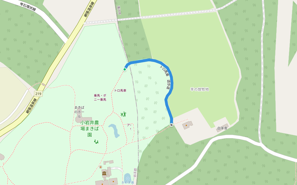 トロ馬車 遊歩道 walking route map in Takizawa