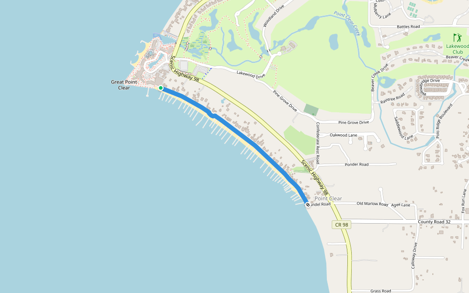 The Boardwalk walking route map in Fairhope