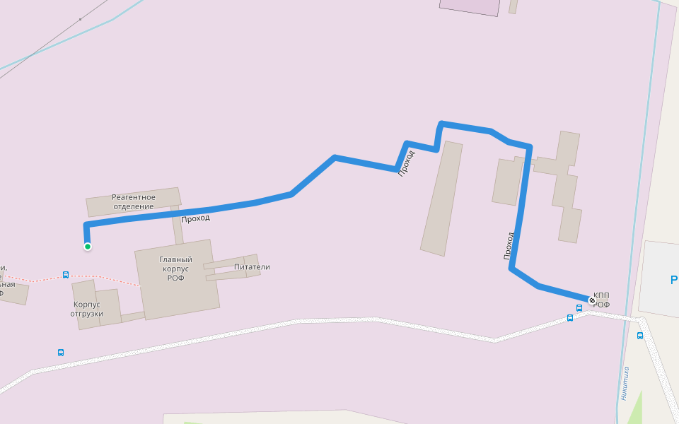 Проход walking route map in Poteryaevka