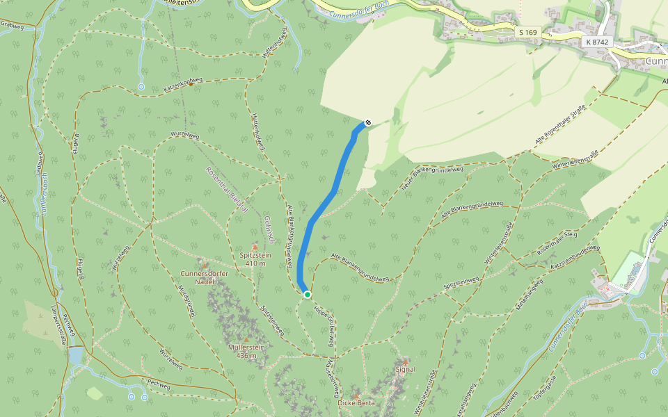 Hippe-Grübel-Weg walking route map in Gohrisch