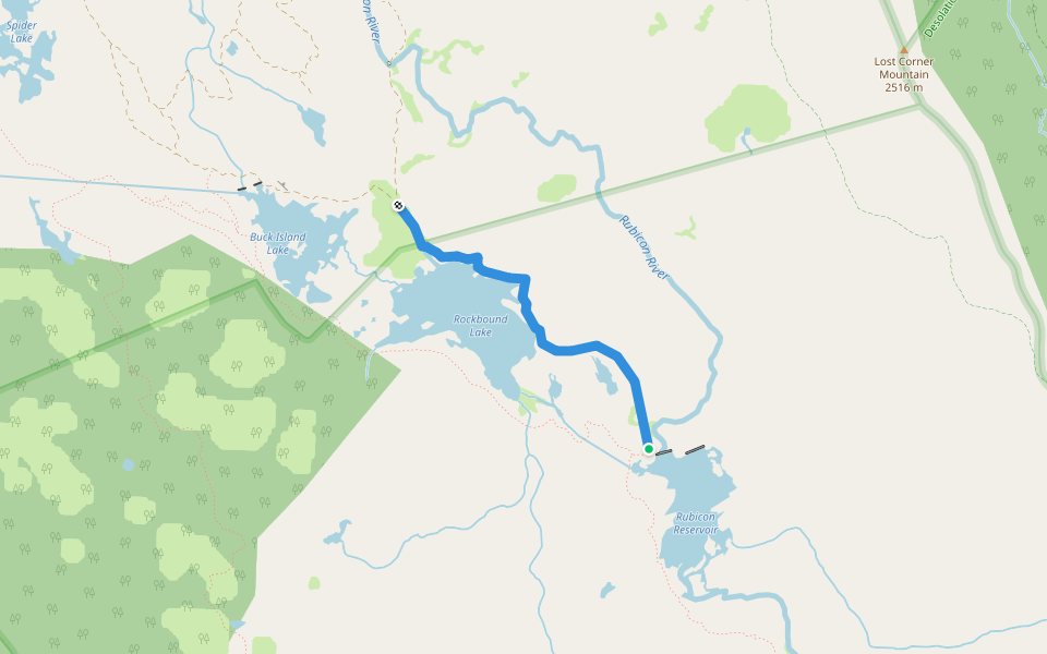 Rubicon Trail (16E30.2) (Historical) walking route map in Tahoma