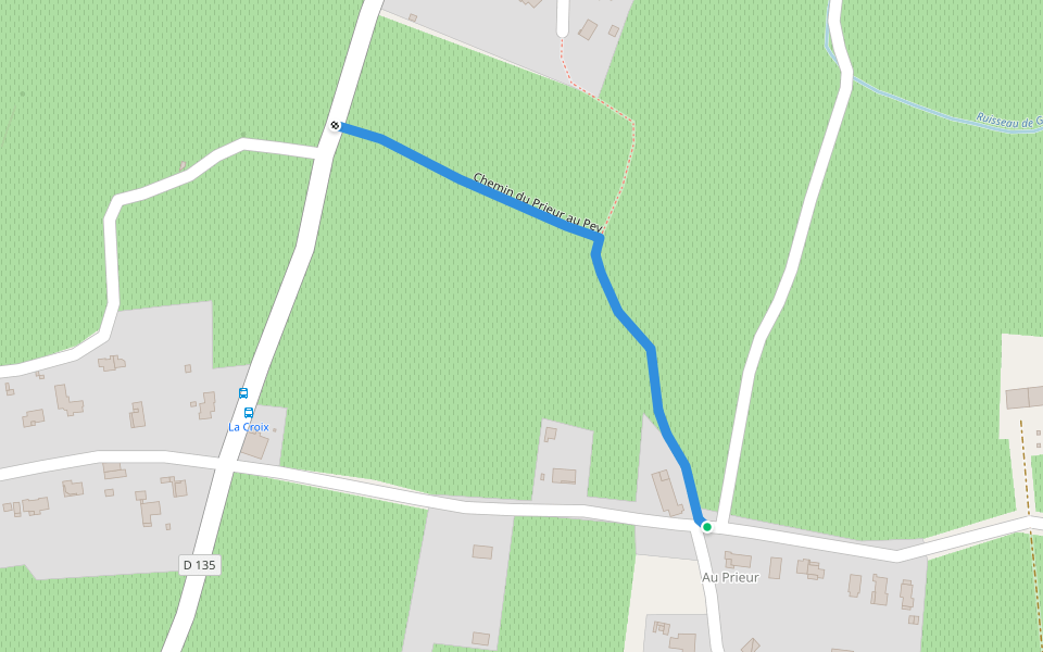 Chemin du Prieur au Pey walking route map in Saint-Gènes-de-Blaye