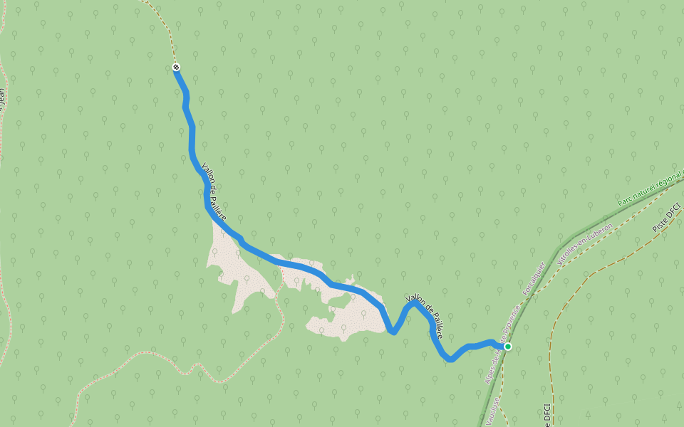 Vallon de Paillère walking route map in Céreste-en-Luberon