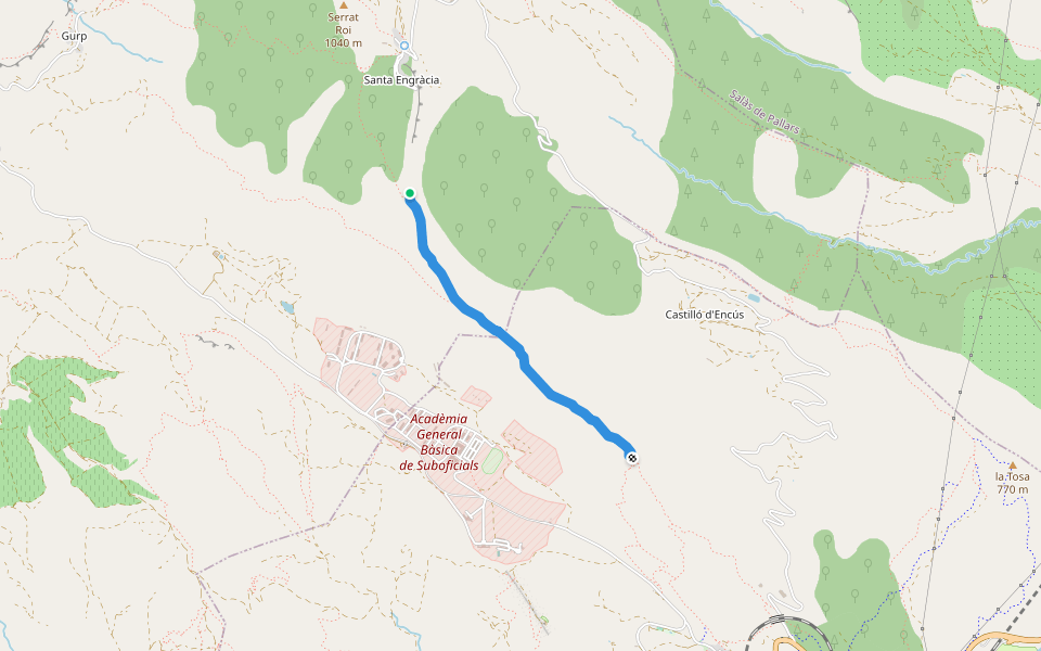 Camí vell de Tremp a Gurp walking route map in Tremp