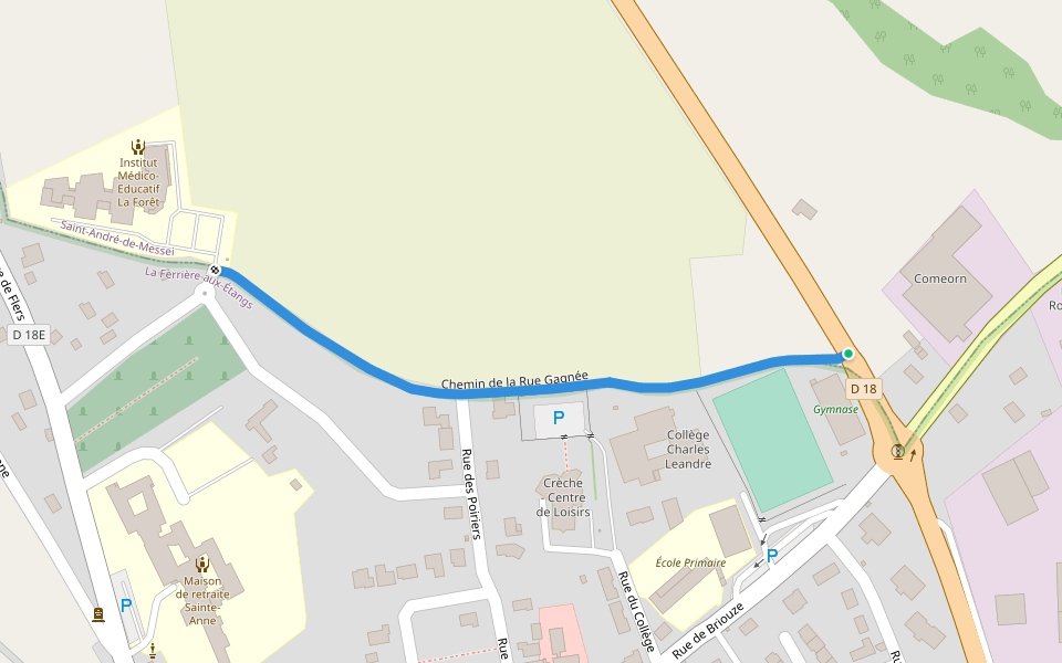 Chemin de la Rue Gagnée walking route map in Saint-André-de-Messei
