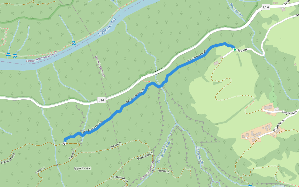 Alte Bucherstraße walking route map in Buch