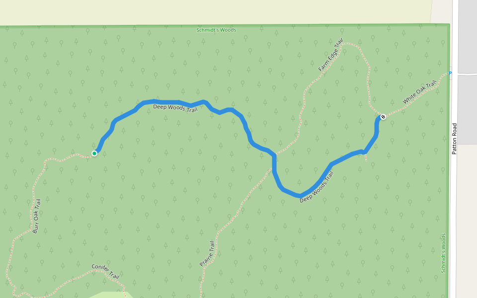 Deep Woods Trail walking route map in Waunakee