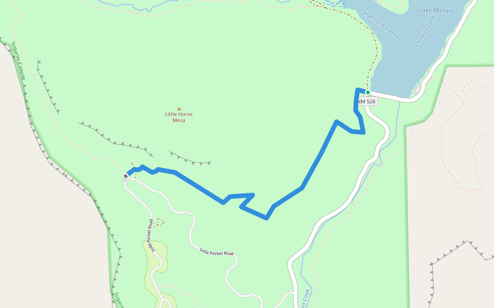 Ponderosa Ridge Tr walking route map in Raton
