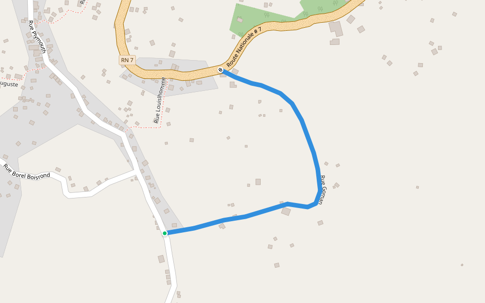 Rue Goman walking route map in Beaumont