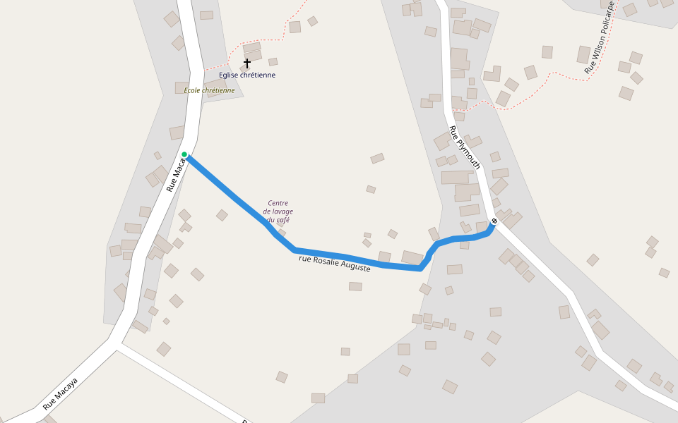 rue Rosalie Auguste walking route map in Beaumont