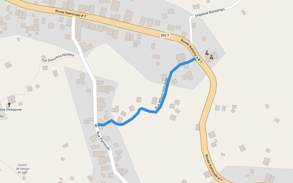 Rue WIlson Policarpe walking route map in Beaumont