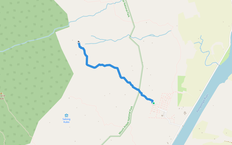 Cambodia Trail walking route map in Arayat