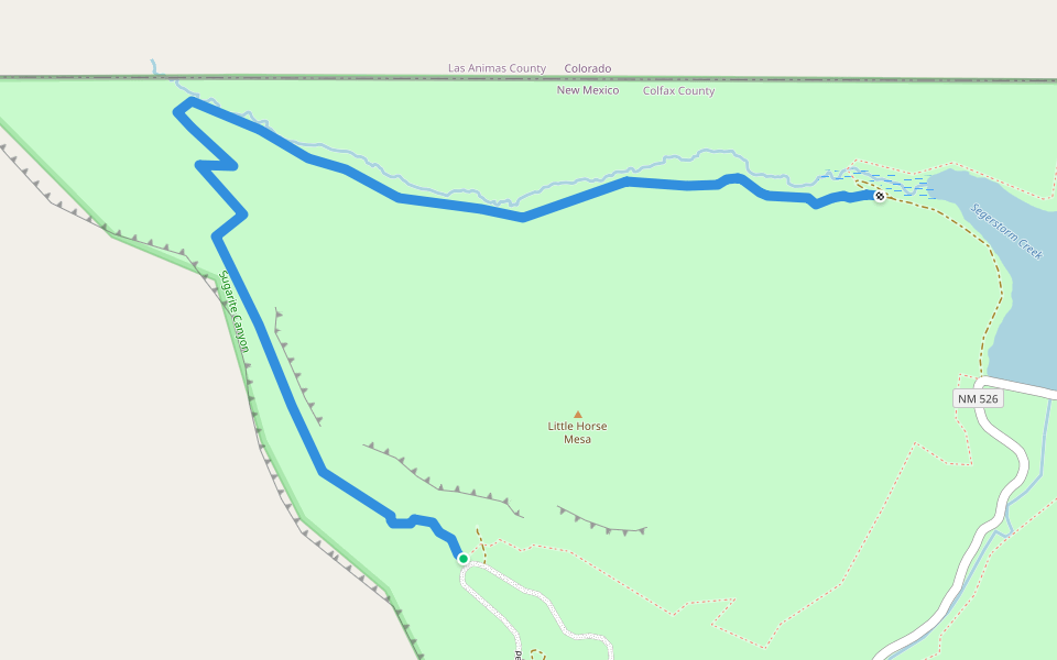 Oppertunity Trail walking route map in Raton