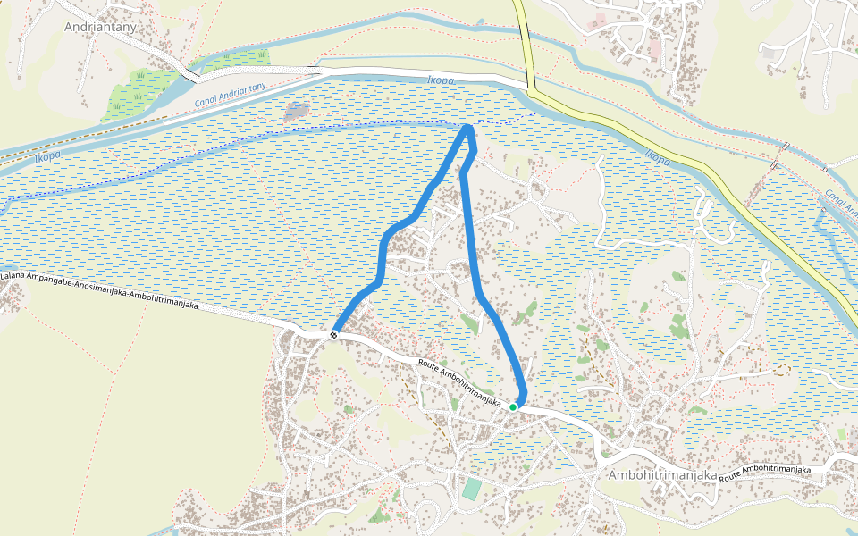 Lalan-kely Ambohitrimanjaka walking route map in Amborona