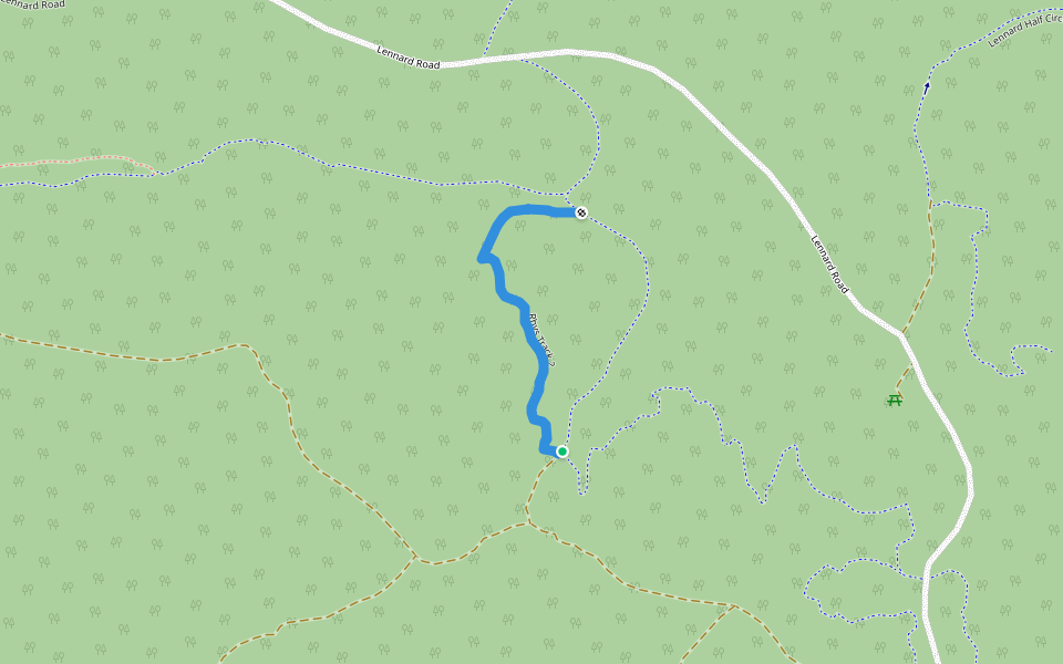 Rhys Track 2 walking route map in Wellington Forest
