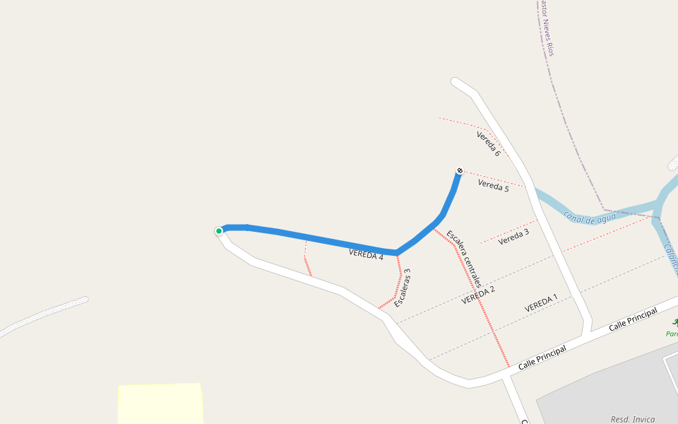 VEREDA 4 walking route map in La Victoria