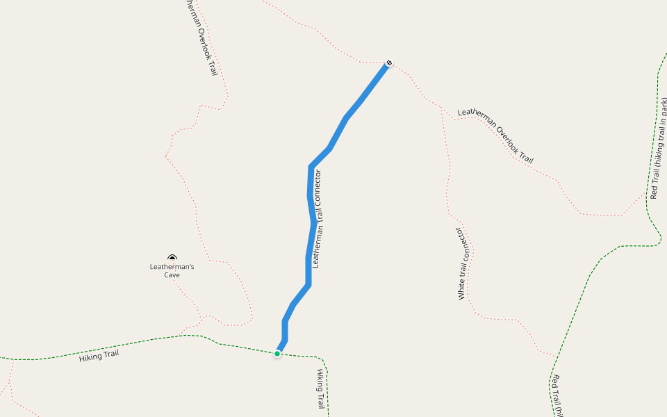 Leatherman Trail Connector walking route map in Pound Ridge