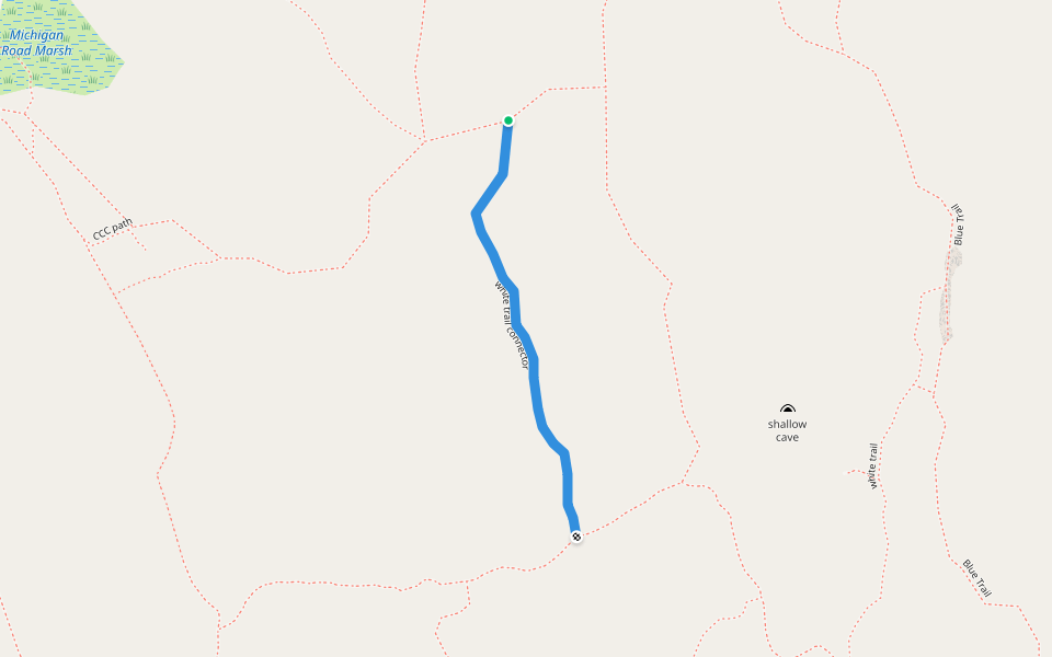 white trail connector walking route map in Pound Ridge
