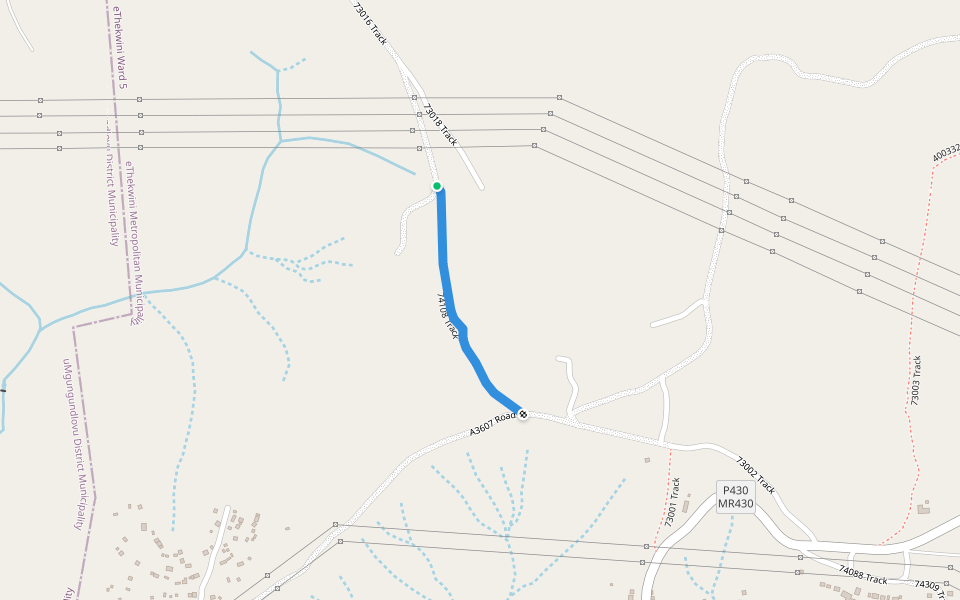 74108 Track walking route map in Camperdown Rural