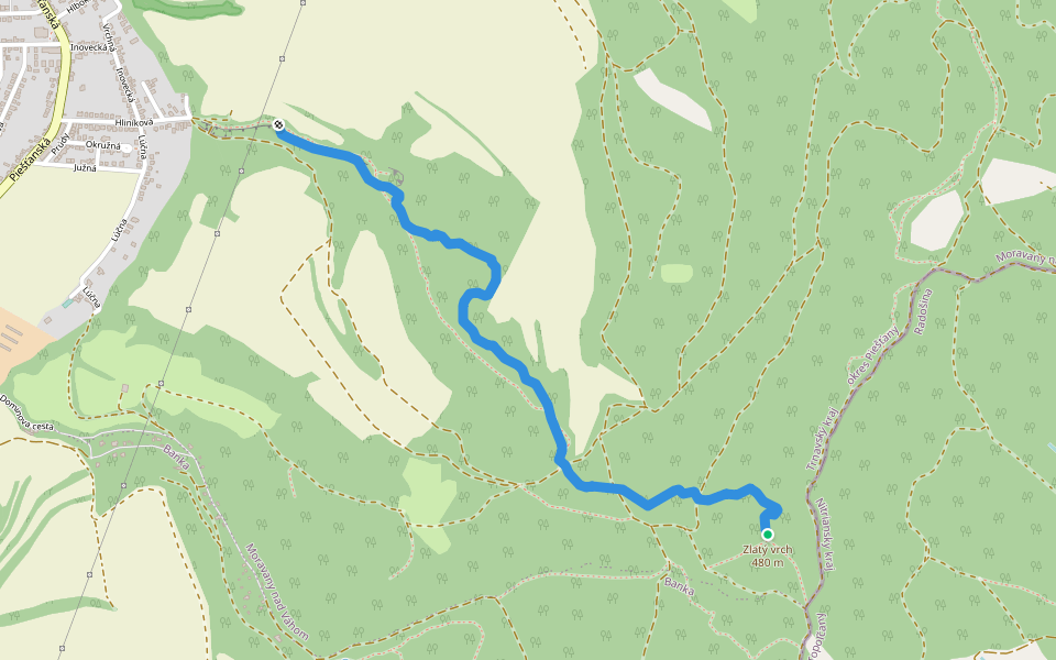 Winterov trail walking route map in Moravany nad Váhom