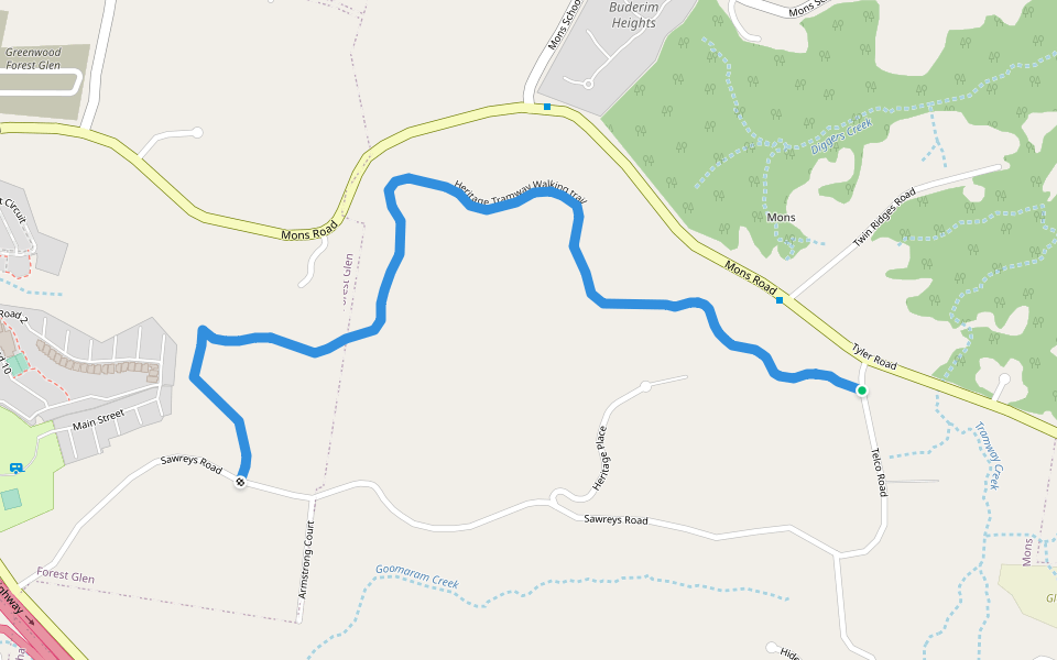 Heritage Tramway Walking trail walking route map in Mons