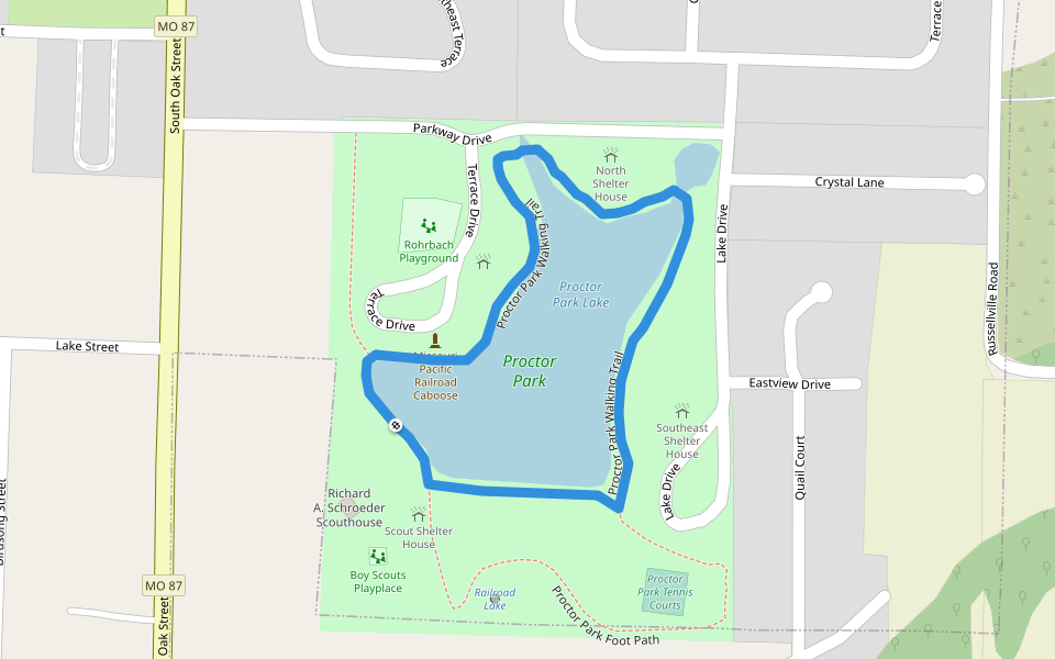 Proctor Park Walking Trail walking route map in California