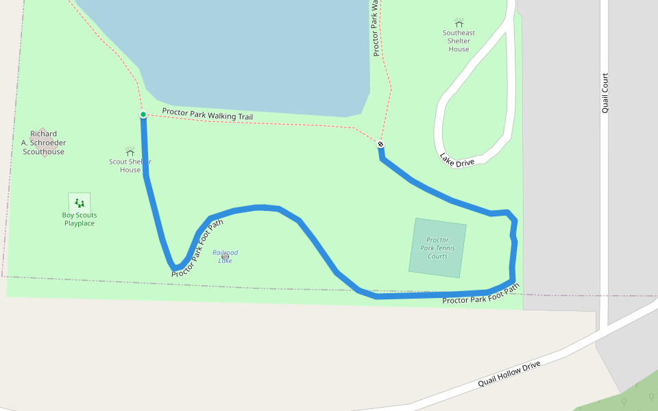 Proctor Park Foot Path walking route map in California