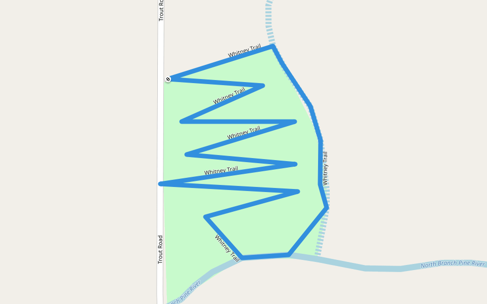 Whitney Trail walking route map in Merrill
