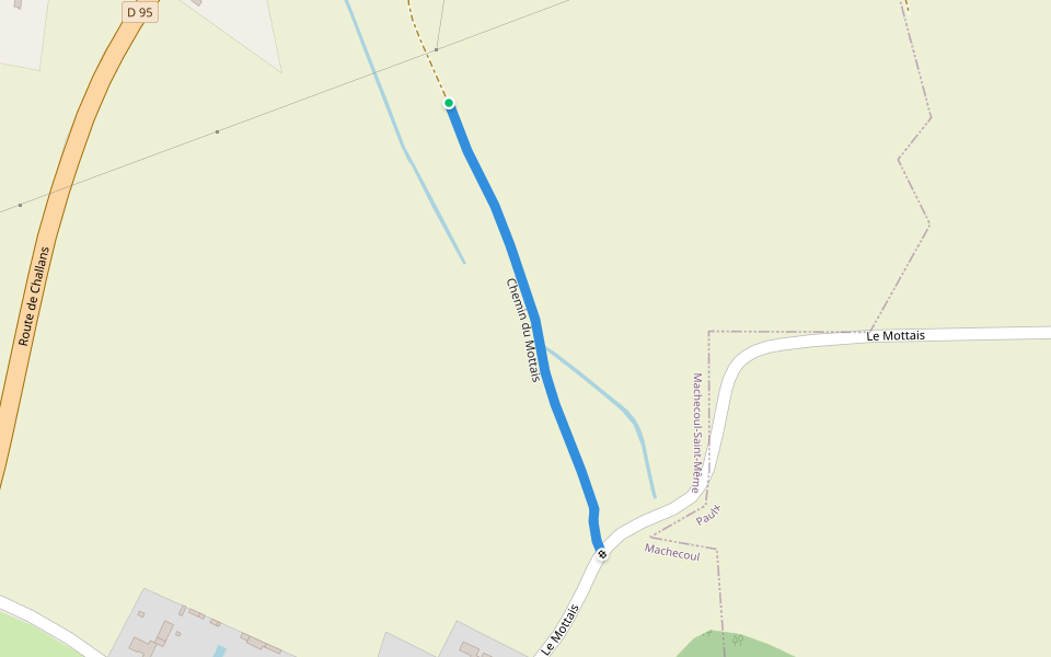 Chemin du Mottais walking route map in Machecoul-Saint-Même