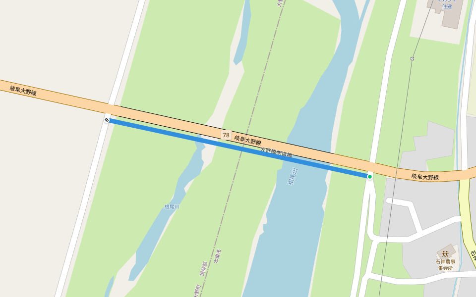 大野橋側道橋 walking route map in Motosu