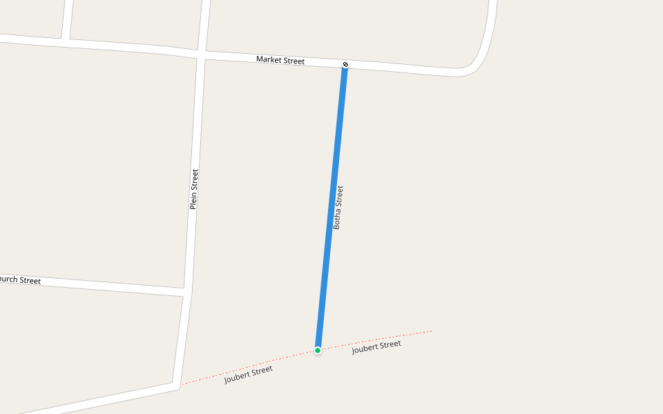 Botha Street walking route map in Louwsburg