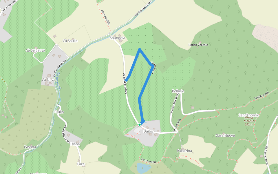 Corte d’Aibo walking route map in Monteveglio