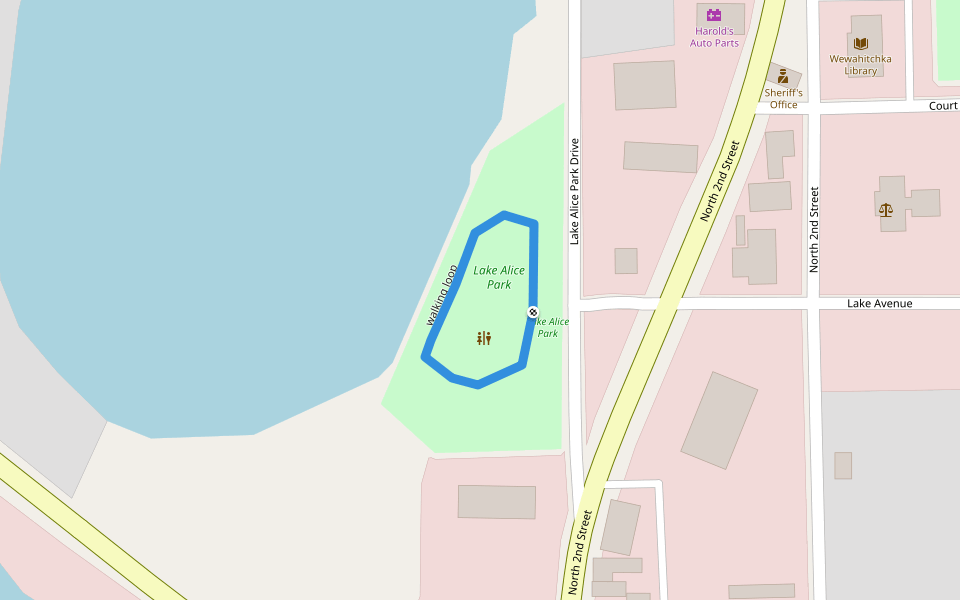 walking loop walking route map in Wewahitchka