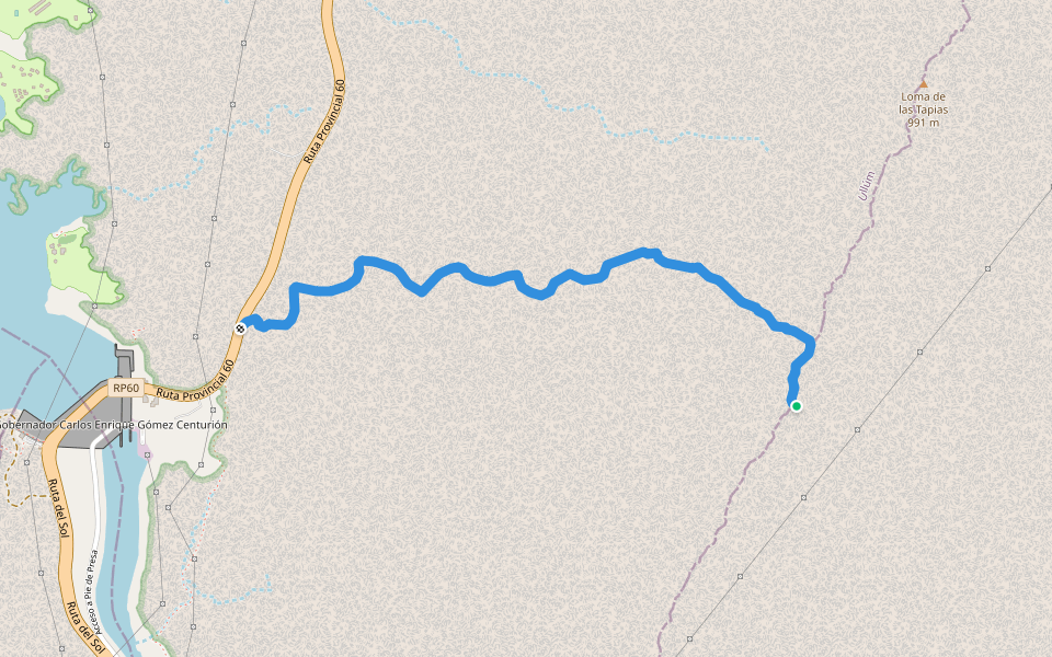 A Cerro Panorámico walking route map in Chimbas