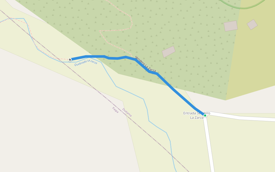 Sendero La Zarza walking route map in Chiquinquirá