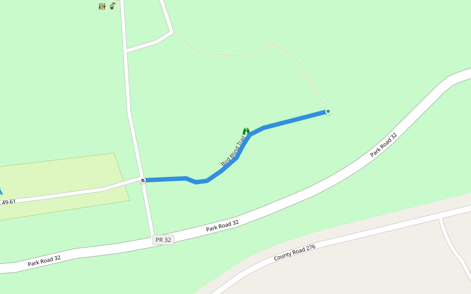 Bird Blind Trail walking route map in Tuscola