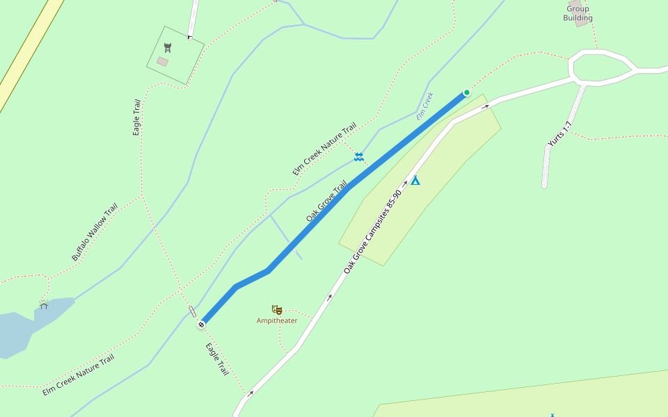 Oak Grove Trail walking route map in Tuscola