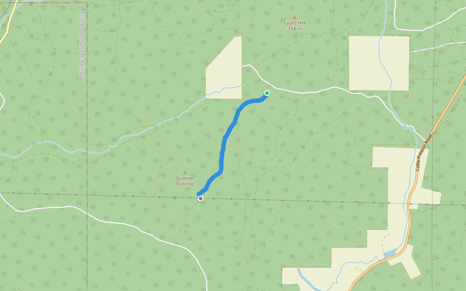 Crimson Road walking route map in Lyalls Mill